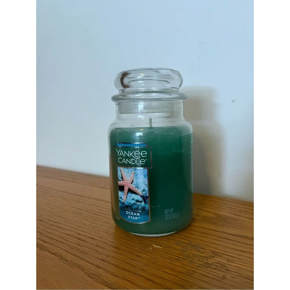 Yankee Candle Blue Ocean Star Large Jar Single Wick Summer Candle 22 oz Jar